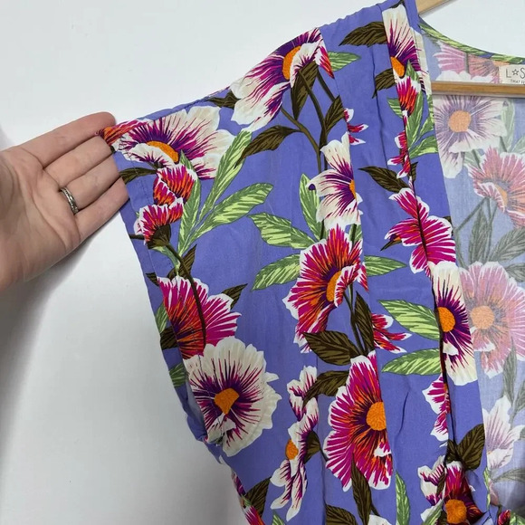 L*space Sunshine Feels Floral Wrap Dress Mini Women’s Small Purple Bloomcore - Picture 8 of 11